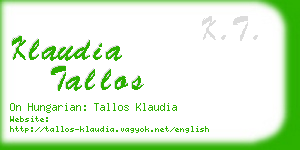 klaudia tallos business card